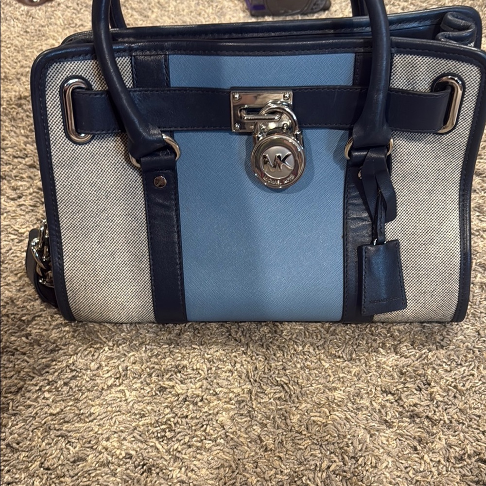 Michael Kors Blue and Gray Handbag